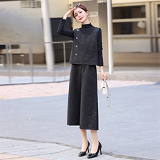 时尚设计感细闪马甲套装女2025春秋新款韩系气质通勤阔腿裤三件套，女装套装/套裙，歌伊格美