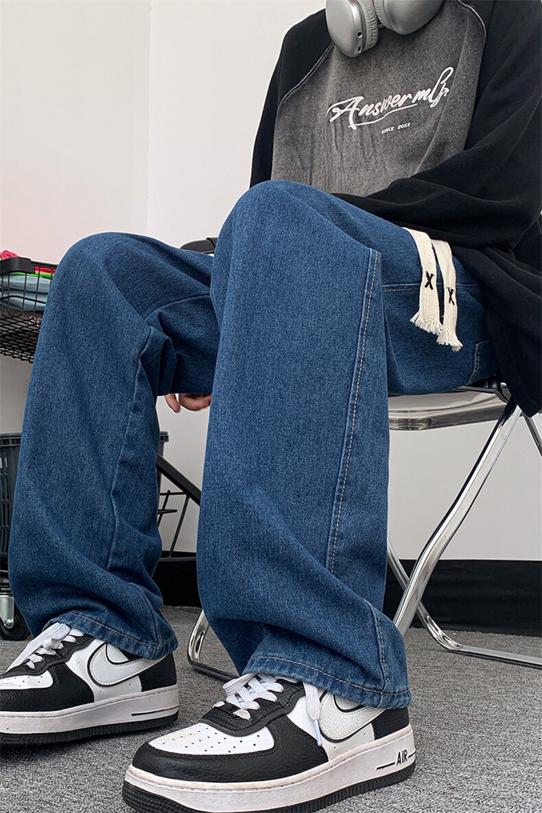 8XL-M牛仔裤男士直筒宽松特大码胖子阔腿裤男款长裤NZ110-P45控58,男装牛仔裤,电商D206-1