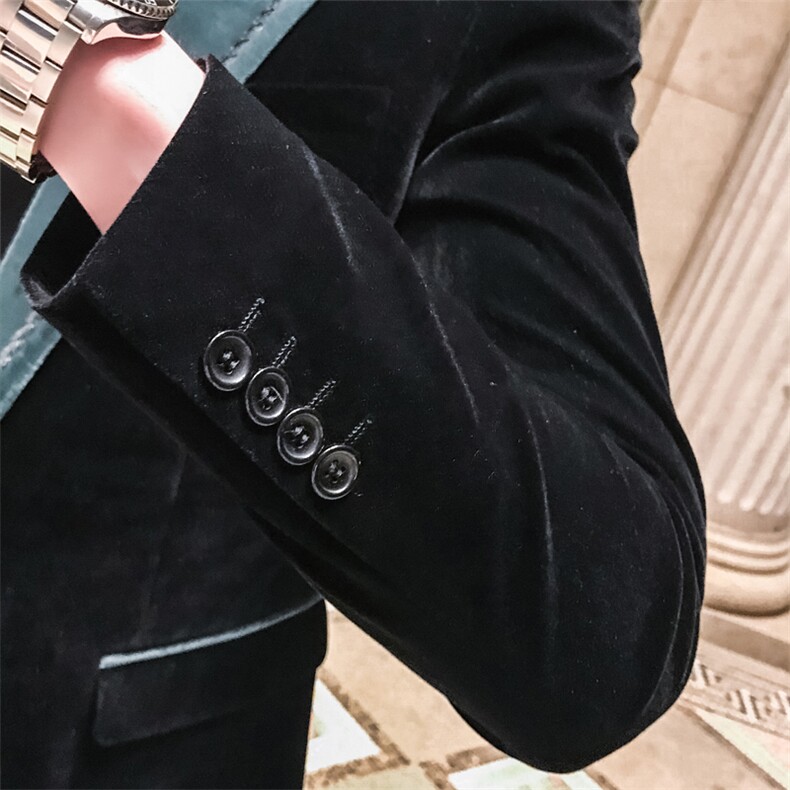 秋冬店主休闲夹克西装单西男士修身金丝绒西服A236-XZ-168-P145,男装夹克,电商A236