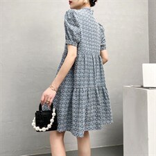 2022新款水洗牛仔镂空刺绣韩版风连衣裙，，女装连衣裙，序儿