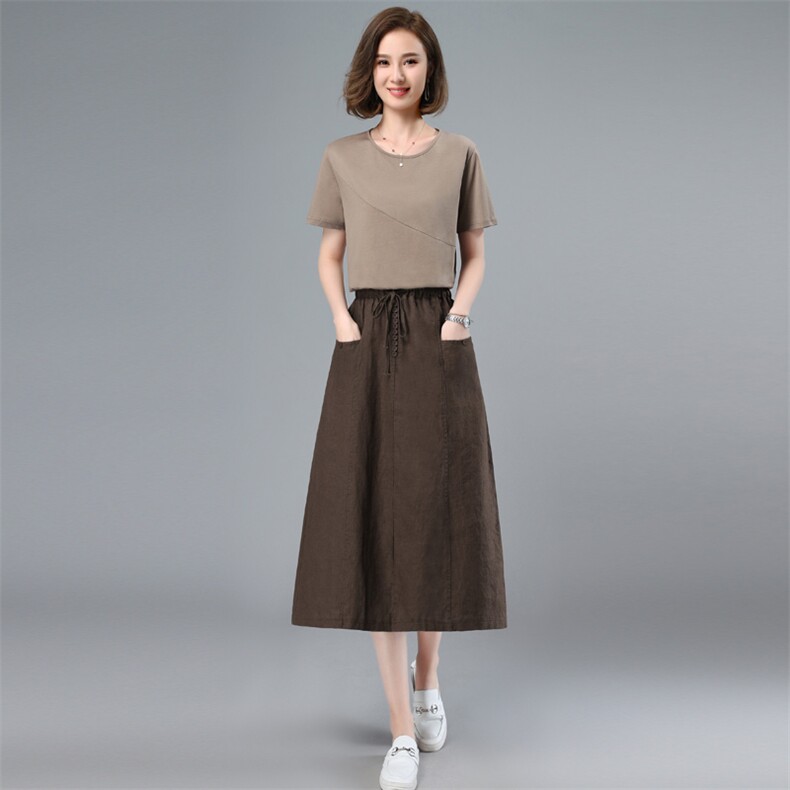 2022年夏季新款连衣裙女中长款韩版时尚套装女休闲两件套装裙子棉,女装套装/套裙,简韵佳