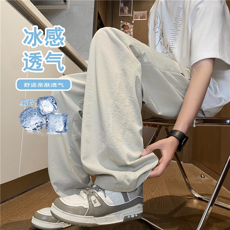 抖音品质潮流速干气孔设计凉感宽松休闲裤B315-K25483-特p30控58图片