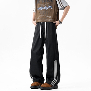 休闲裤男夏季新款港风宽松扎染工装阔腿长裤CK8203-P45图片