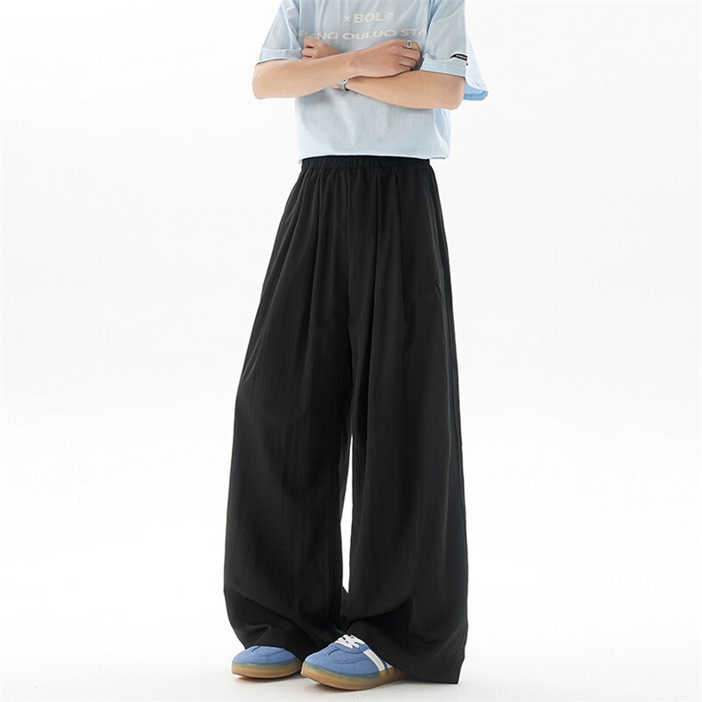 D206-18XL-M夏季美式薄款刺绣防晒山本裤男冰丝垂感阔腿裤PK9149，男装防晒衣，电商D206-1