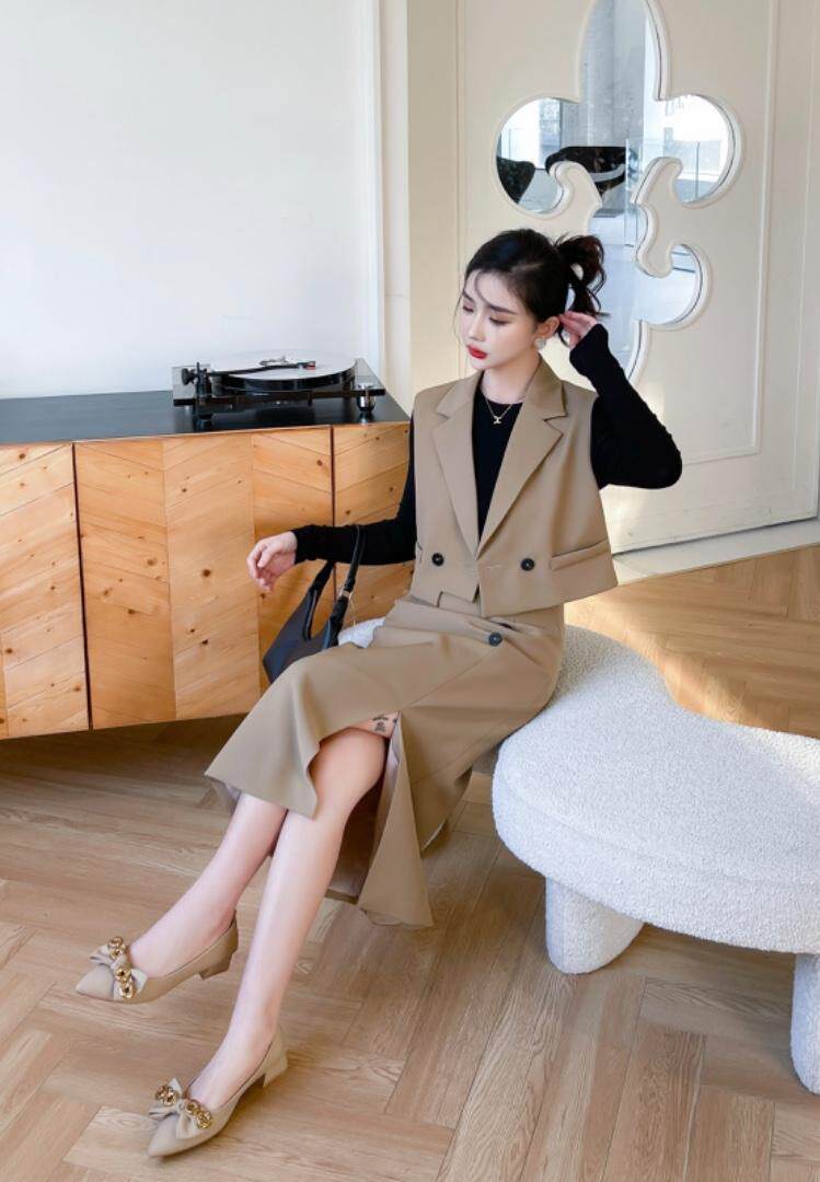 2023年女人味两件套连衣裙，女装连衣裙，贻思茗