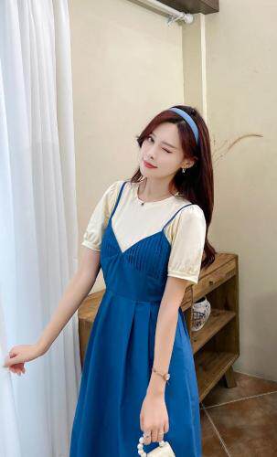 现货夏季新款两件套连衣裙，女装连衣裙，艾涵o