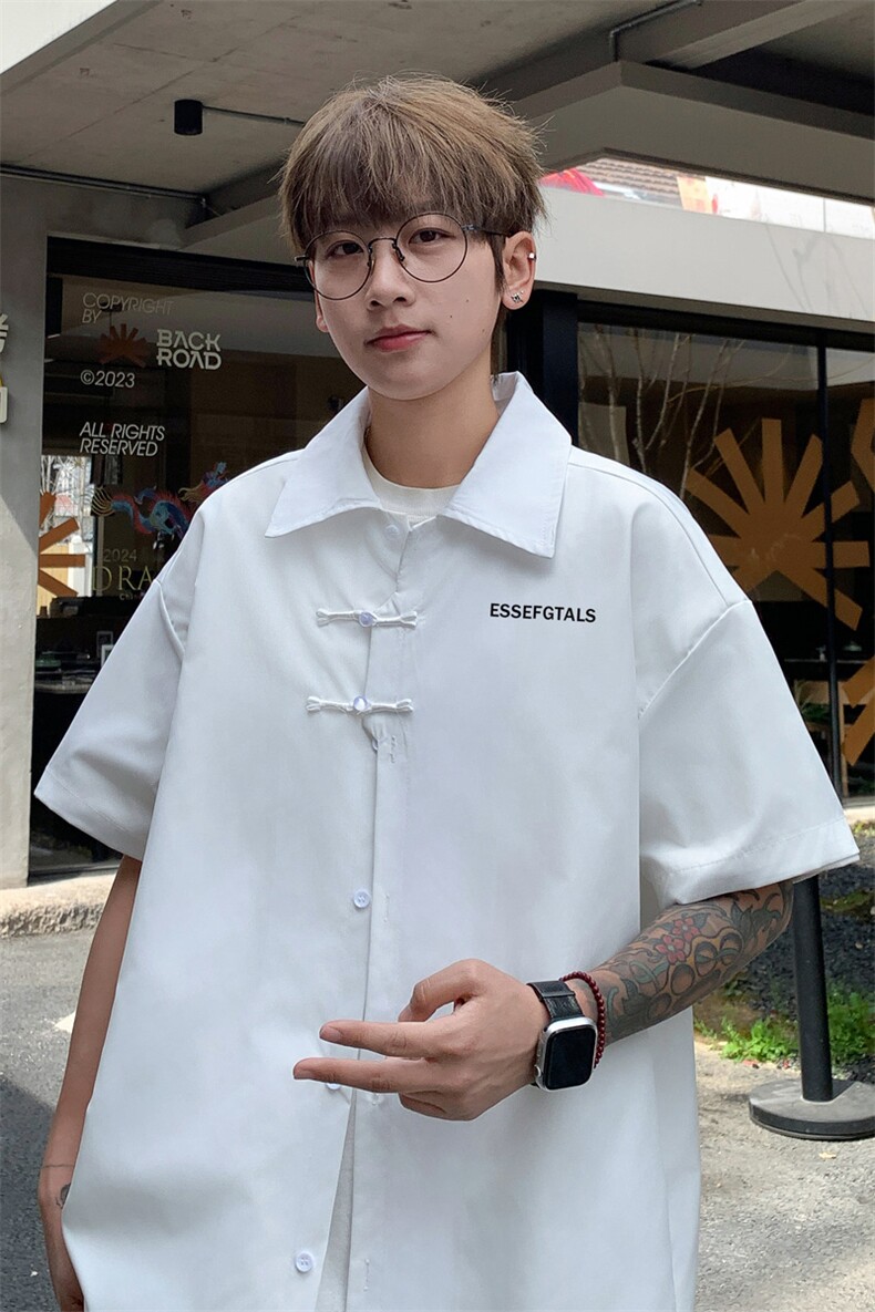 ！2024夏季新款男士风短袖衬衫情侣中式衬衣CS103特P33,男装衬衫,电商B220