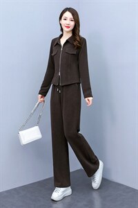 休闲运动套装女2025新款春秋时尚高端品牌妈妈洋端庄大气质两件套图片