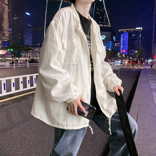 新款春季薄款百搭工装外套韩版潮流户外透气宽松夹克男wt051-p50图片