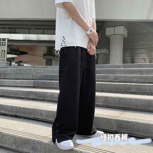 港风/夏季新款纽扣西裤拖地裤K3477B315P45控58,男装休闲裤,电商B315