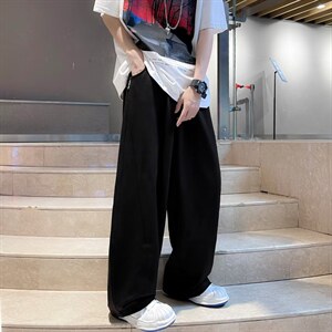美式vibe休闲裤子男春秋季新款ins潮牌拖地抽绳卫裤K2962P33图片