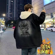 网络图现货潮牌痞帅男女秋冬季加绒宽松休闲牛仔外套J942-P68，男装工装外套，星座715-7