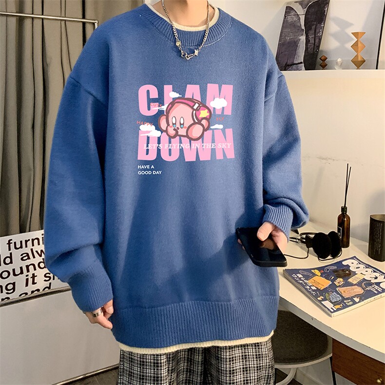 控78假两件毛衣男大码加绒针织衫男毛线衣M80318-P55加绒P70,男装针织衫/毛衣,电商A040