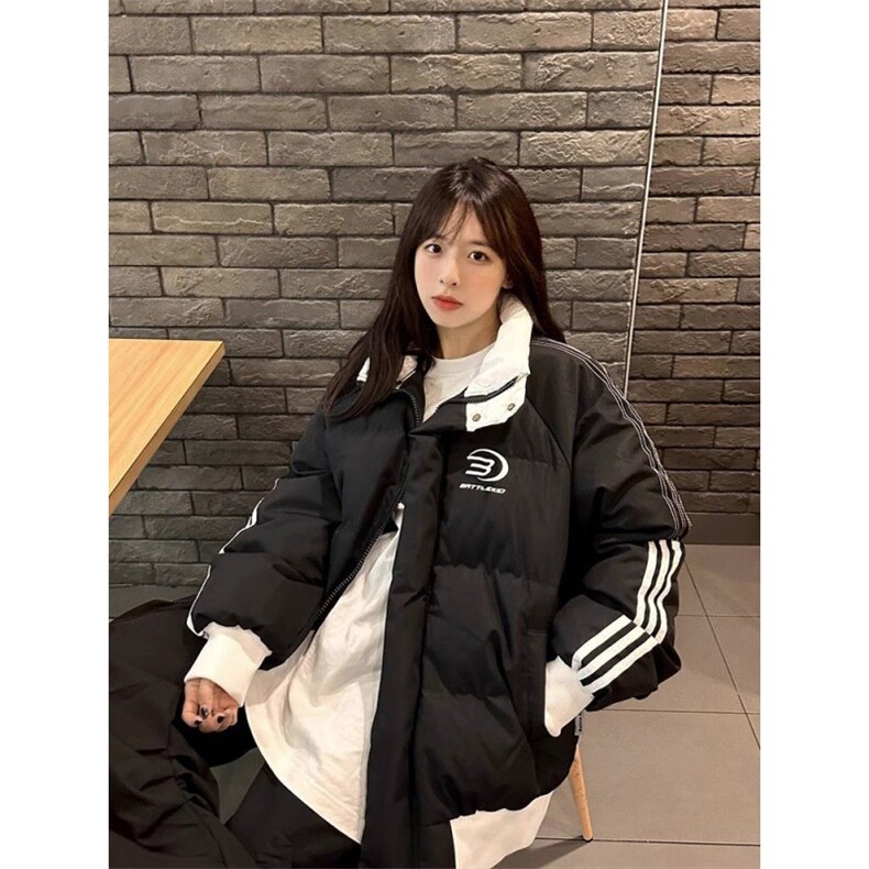 潮棉服外套男女情侣学院风美式复古条纹棉衣外套H995-P85网图,男装棉衣,电商B245
