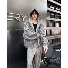 现货！24重工喷绘手绘连帽休闲运动卫衣套装TZ13-衣服p95裤子p68，男装休闲套装，电商B288