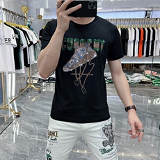 新款时尚高端精品欧货夏季男T恤短袖潮流抖音A227B-A-719-P48，男装T恤，电商A227B（原钱塘4066-1）