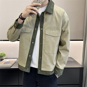 2025店主风 春季新款条纹翻领夹克男士休闲长袖外套JK155-P110图片