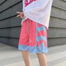 短裤男夏季潮牌宽松设计感沙滩美式五分裤中性运动篮球裤DK68-P25,男装休闲裤,星座1008
