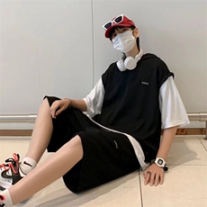 男潮流休闲套装宽松套装华夫格套装TZ9030P35，男装休闲套装，星座1116-2