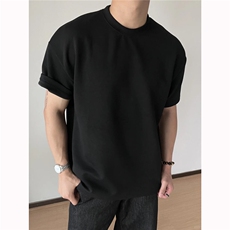 240克全棉双纱光板短袖纯色特价T恤打底衫Y2235-特P14-4XL5XL+1，男装T恤，星座610B-1