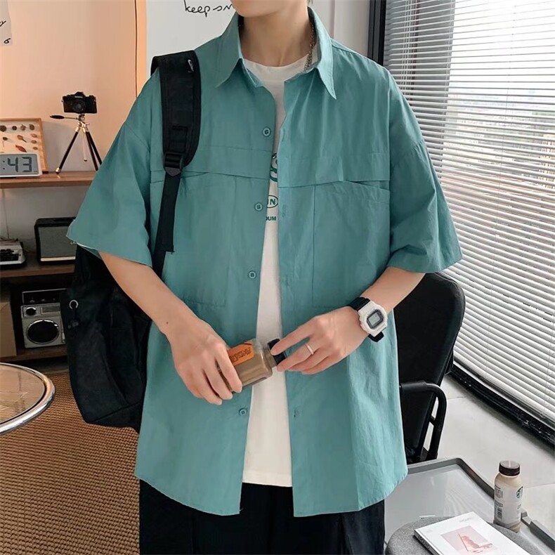 短袖衬衫春款男港风潮流C241P33,男装衬衫,星座1116-2