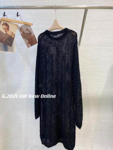 秋季新款圆领针织裙下摆一侧开衩设计超洋气现货，其它，G