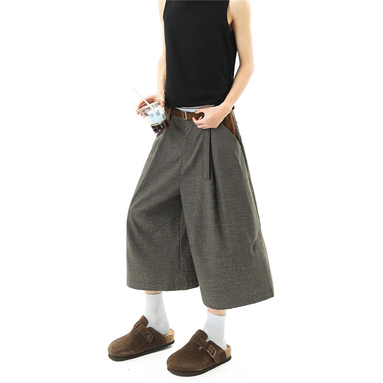 【现货】美式复古千鸟格西裤七分裤XZ502-K861-P65控89，男装牛仔裤，星座502