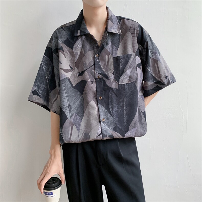 港风潮流休闲百搭迷彩衬衫男美式街头工装宽松衬衣W3281-P30,男装衬衫,星座512-2
