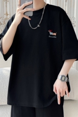 2025夏季新款旋律风车大码小狗刺绣短袖M-5XHT25406-特P25，男装T恤，电商A022
