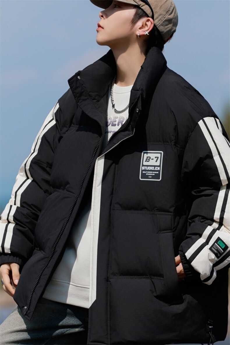 79008-特P248立领羽绒服男潮牌时尚加厚白鸭绒保暖外套情侣款港风,男装羽绒服,电商D310B