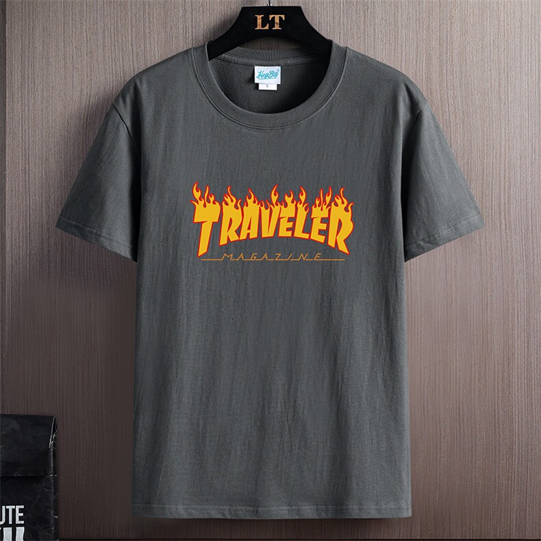 2025夏季新款现货量大8块外贸大码男士印花圆领短袖体恤DT192-P10，男装T恤，星座1816-2（原1210–2）