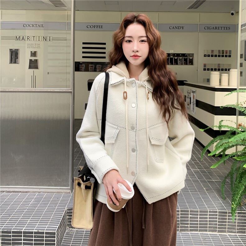 短款韩系呢子大衣女2025年新款秋冬毛呢外套韩系1392P145K218,女装毛呢外套,欣美人