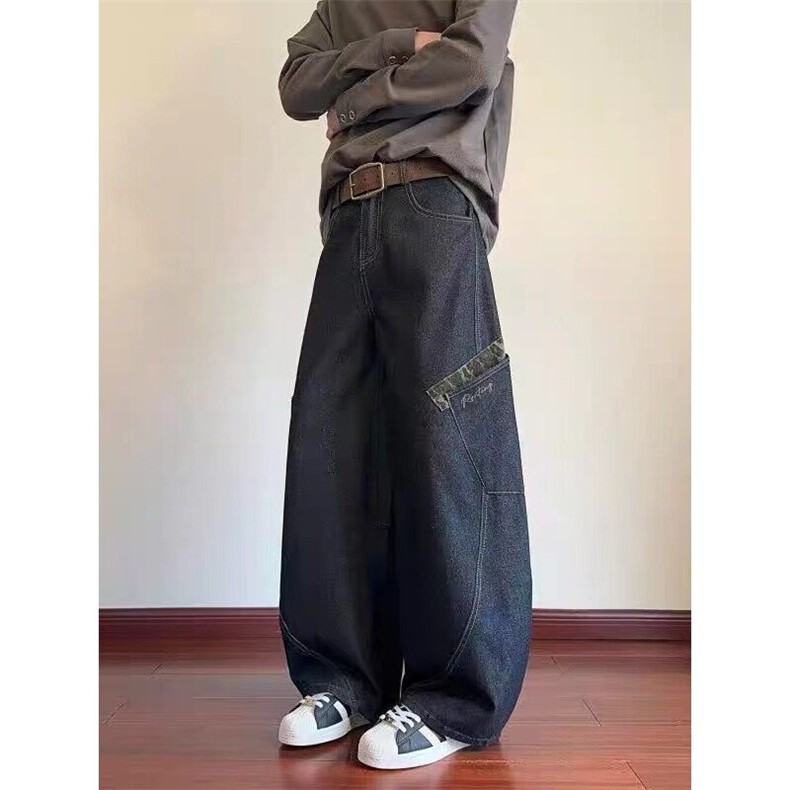 新款青春痞帅宽松牛仔裤网红潮流炸街超火精神小伙帅气个性洋气,男装牛仔裤,星座506A