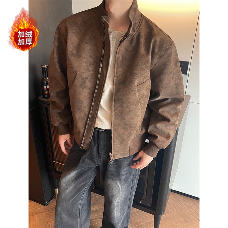 冬季复古扎染立领拼接棉衣外套加绒加厚上衣男 5D1182-TP70不图片