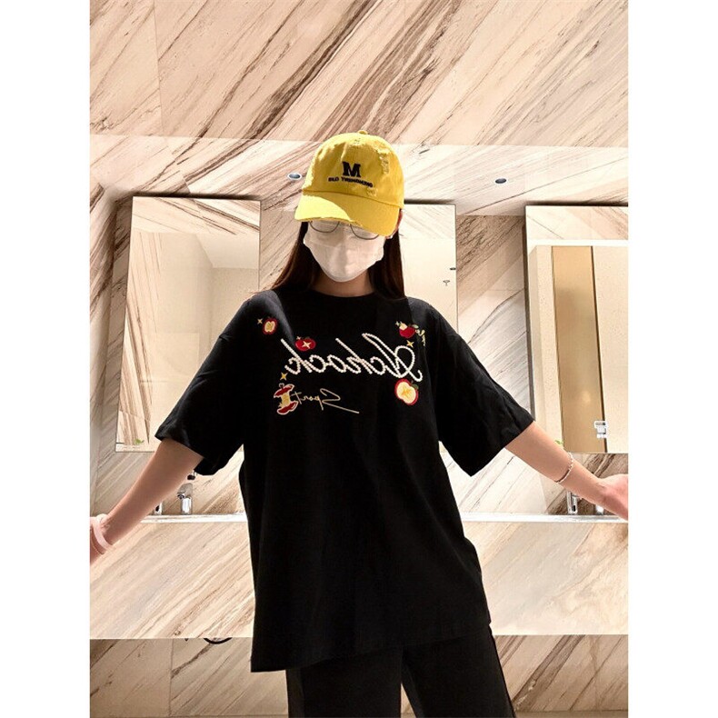 【有货】美式复古刺绣短袖t恤男情侣款TX6168-特P35,男装T恤,星座1007（原301D）
