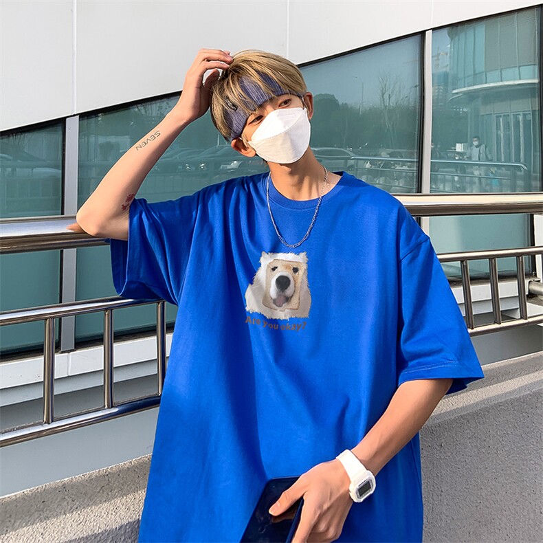 B239-D326-P28 夏季短袖t恤男 卡通动物印花体恤上衣图片