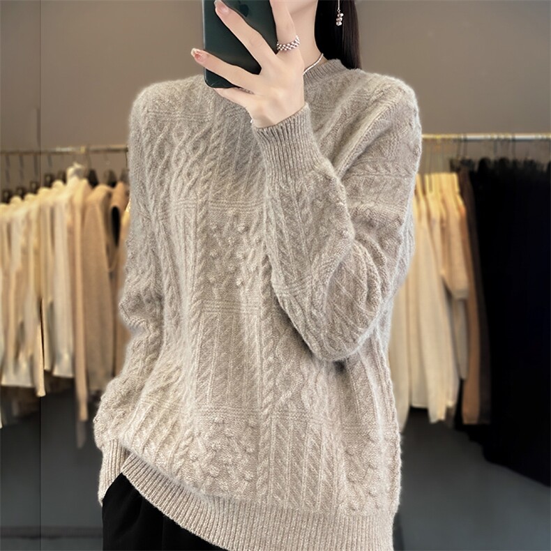 秋冬新款高端百搭温柔保暖时尚羊毛衫，女装羊毛衫，暖钟情羊绒