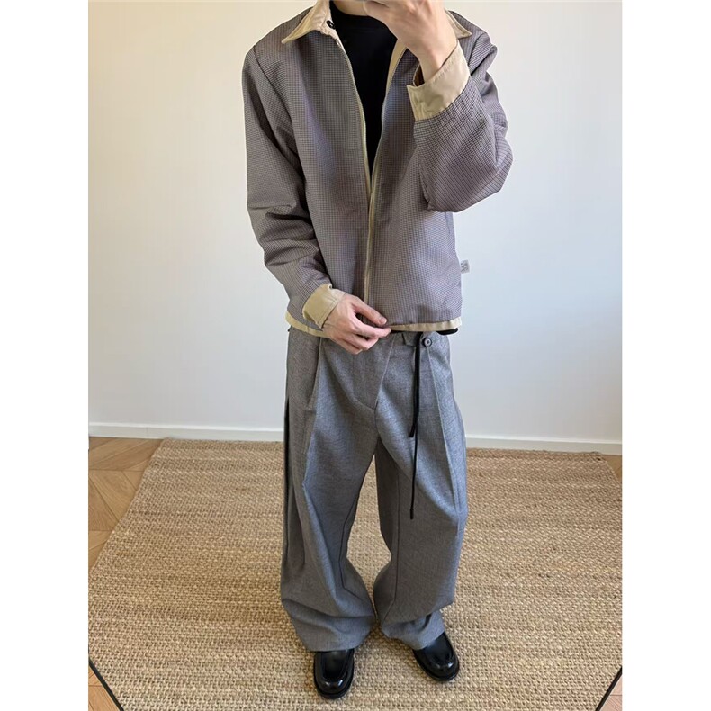 自家图~老钱风cleanfit双面穿千鸟格行政夹克外套W1385/P75,男装夹克,电商B350