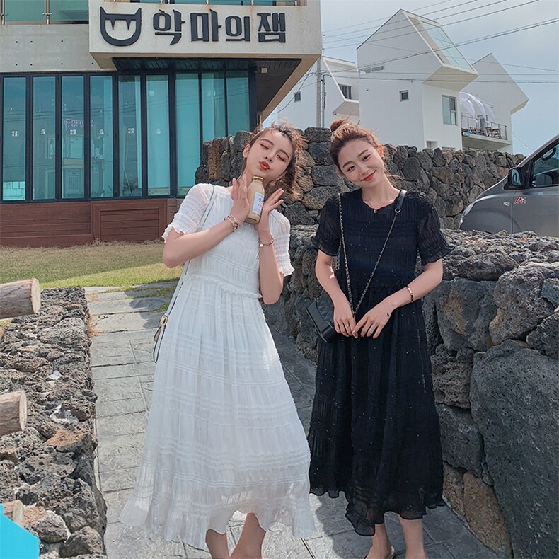 连衣裙2021夏季新款雪纺纯色舒适休闲时尚,女装连衣裙,艾艾淮淮
