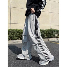 美式复古条纹情侣春秋三条杠裤子K099p43，男装休闲裤，电商D315A