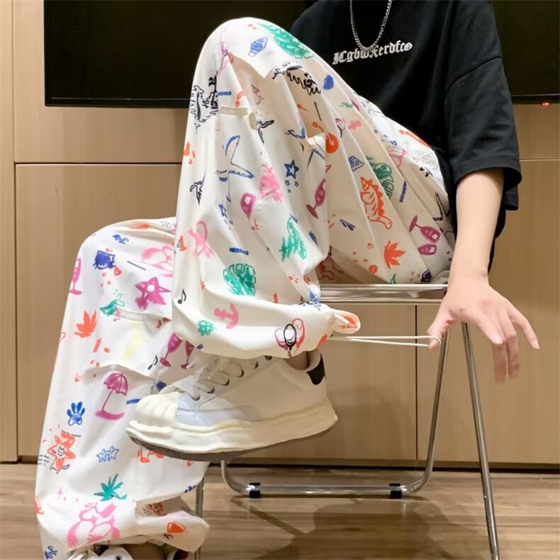 男春夏新款青少年时尚休闲涂鸦裤SK76 P40图片