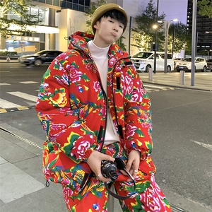 TZ206男女休闲新中式汉服连帽棉衣加绒裤套装风潮表演出潮图片