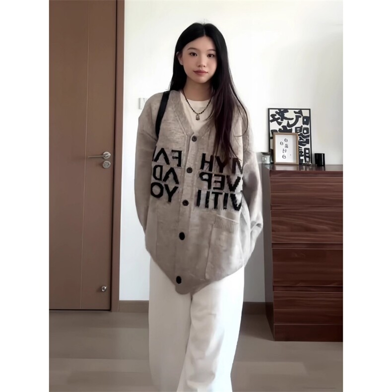 高质量开衫毛衣男女秋季软糯慵懒风针织衫美式高级感外套潮MY9816,男装针织衫/毛衣,星座516A