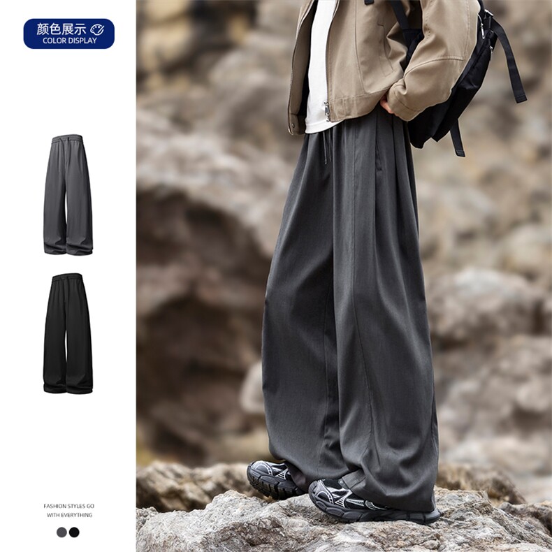 春季新款现货男女同款直筒弯刀休闲裤DSA157B-K2611-P45图片
