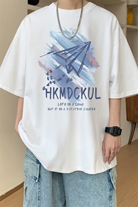 图案已注册夏季新款休闲百搭短袖T恤男潮宽松半袖打底衫D043/P25图片