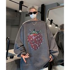 抖音得物供货提供视频秋冬重磅美式麂皮绒圆领卫衣JY332，男装卫衣，电商A486