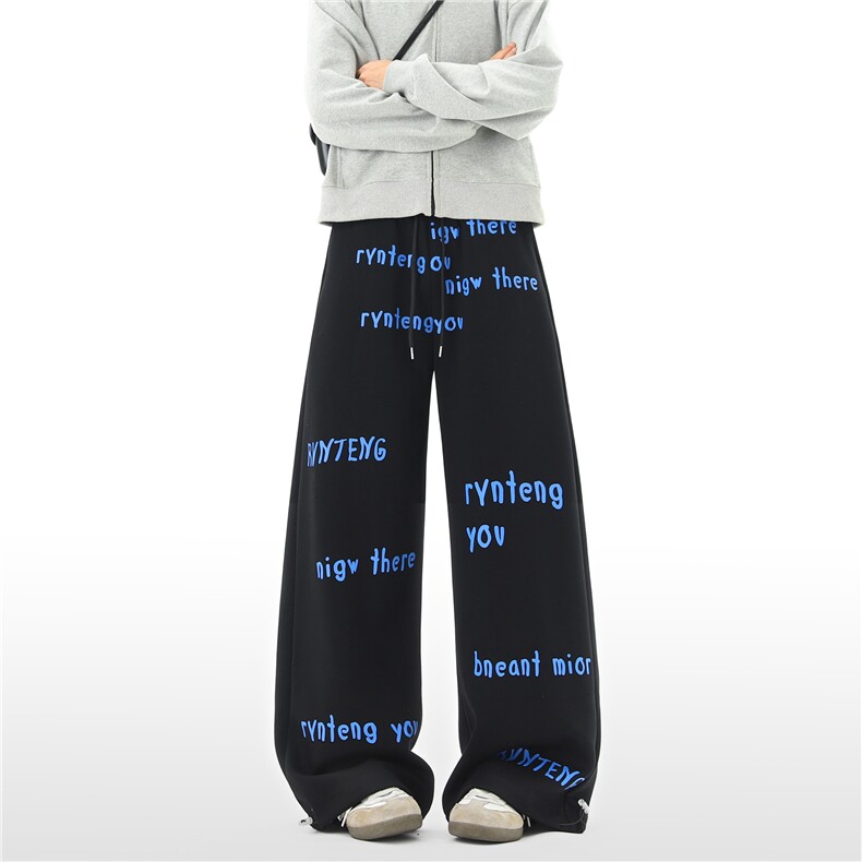 【现货】XZ612-N9048-特P48腰头拼接迷彩字母印花抽绳运动卫裤，男装休闲裤，星座612