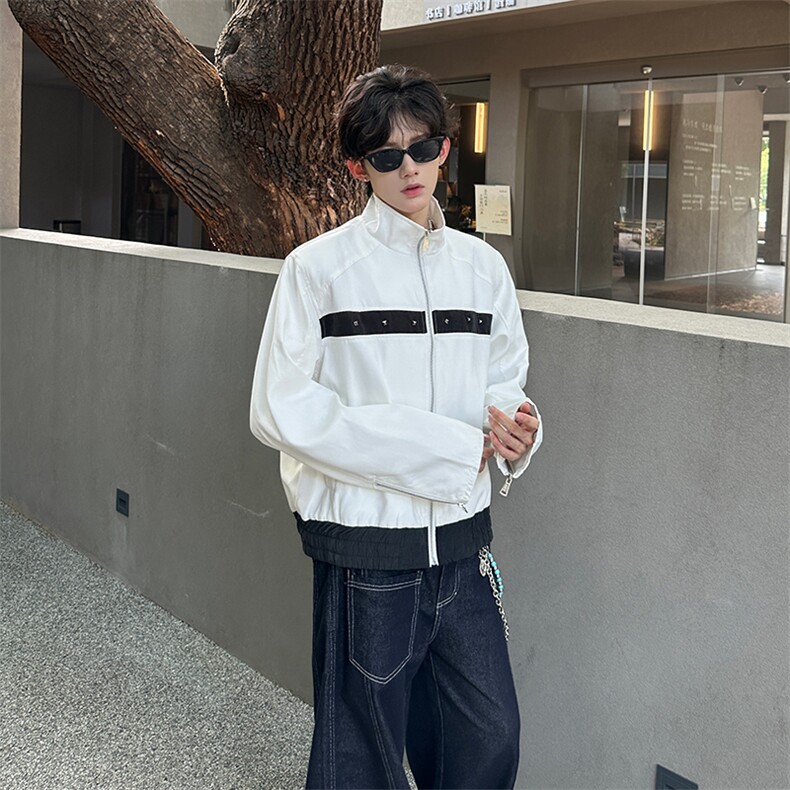 秋季立领铆钉设计款夹克外套潮XZ808B-WH091-P72,男装夹克,星座808B