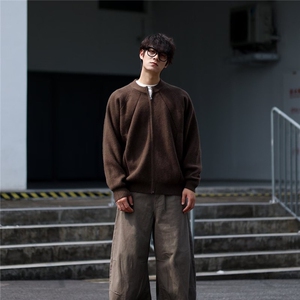 秋冬季新款外套男士韩版立领毛衣休闲痞帅修身针织开衫夹克外套潮图片