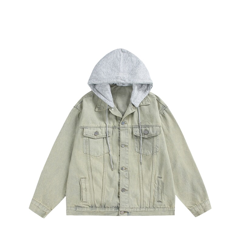 复古水洗连帽牛仔外套男春季新款潮牌痞帅工装夹克上衣JK1112-P80图片